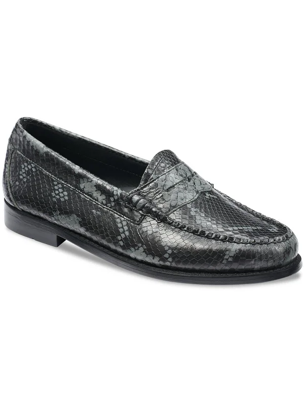 Womens Leather Slip-On Loafers