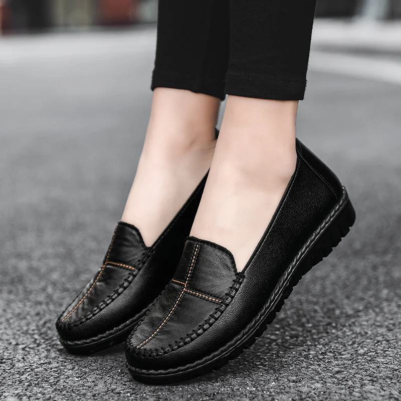 Women's Summer Synthetic Leather Designer Slip-on Moccasins Lightweight Flats